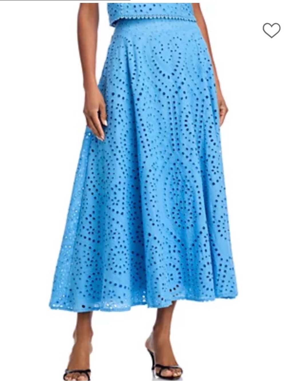 Aqua Blue Eyelet Maxi Skirt
